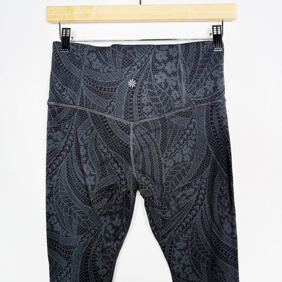 Athleta Small S Black Gray Elation Textured Tight in Dreamweaver Lace Print - Picture 5 of 12